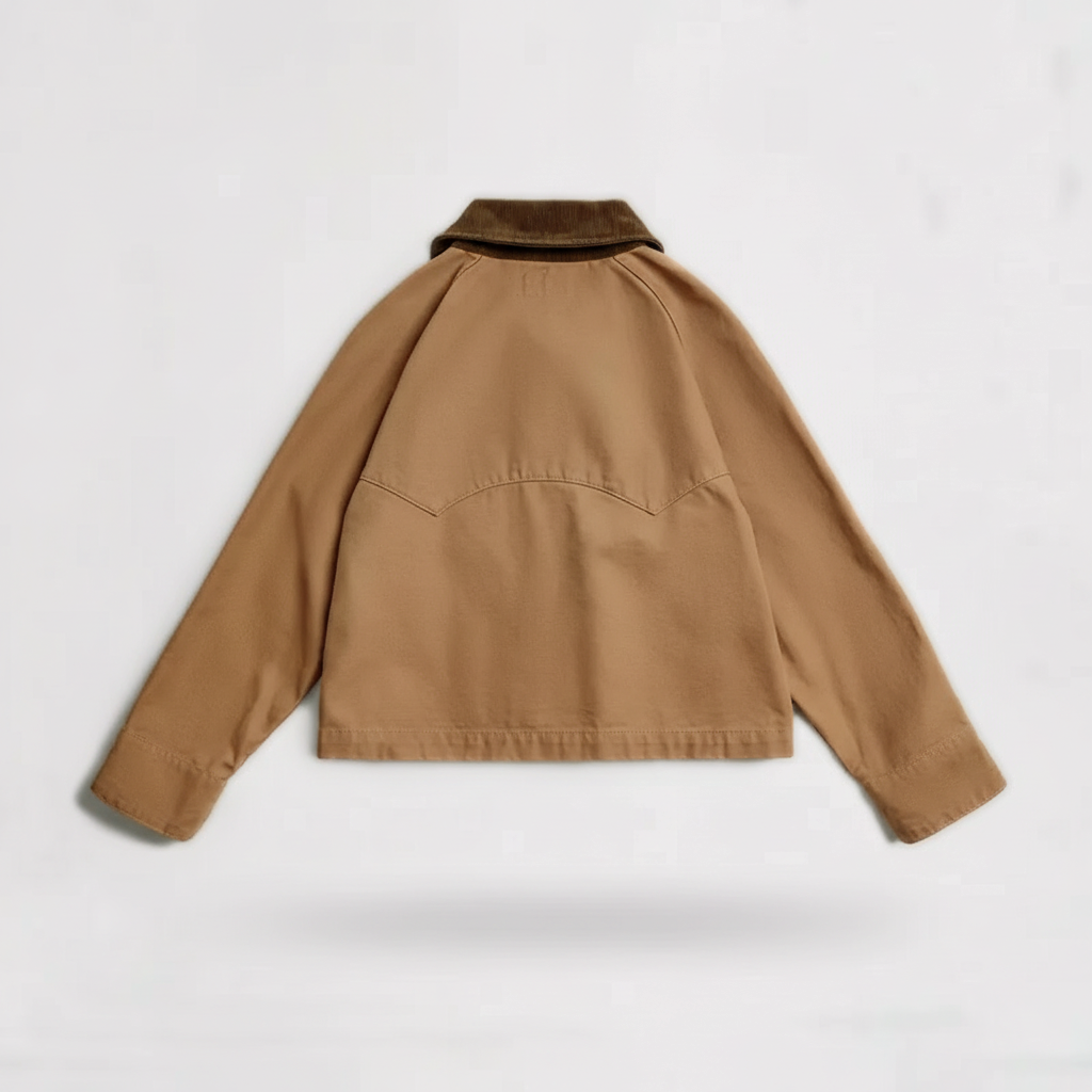 Ada Cord-Collar Barn Jacket - Camel - back