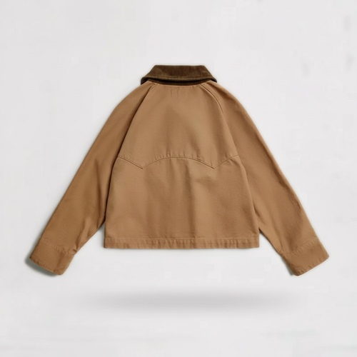 Ada Cord-Collar Barn Jacket - Camel - back