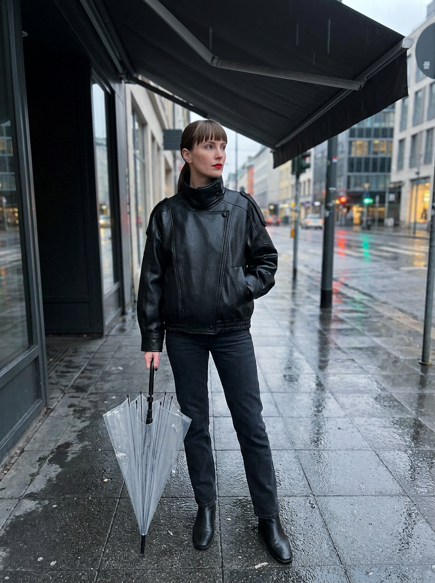 Juno Oversized Faux Leather Jacket – how it looks worn