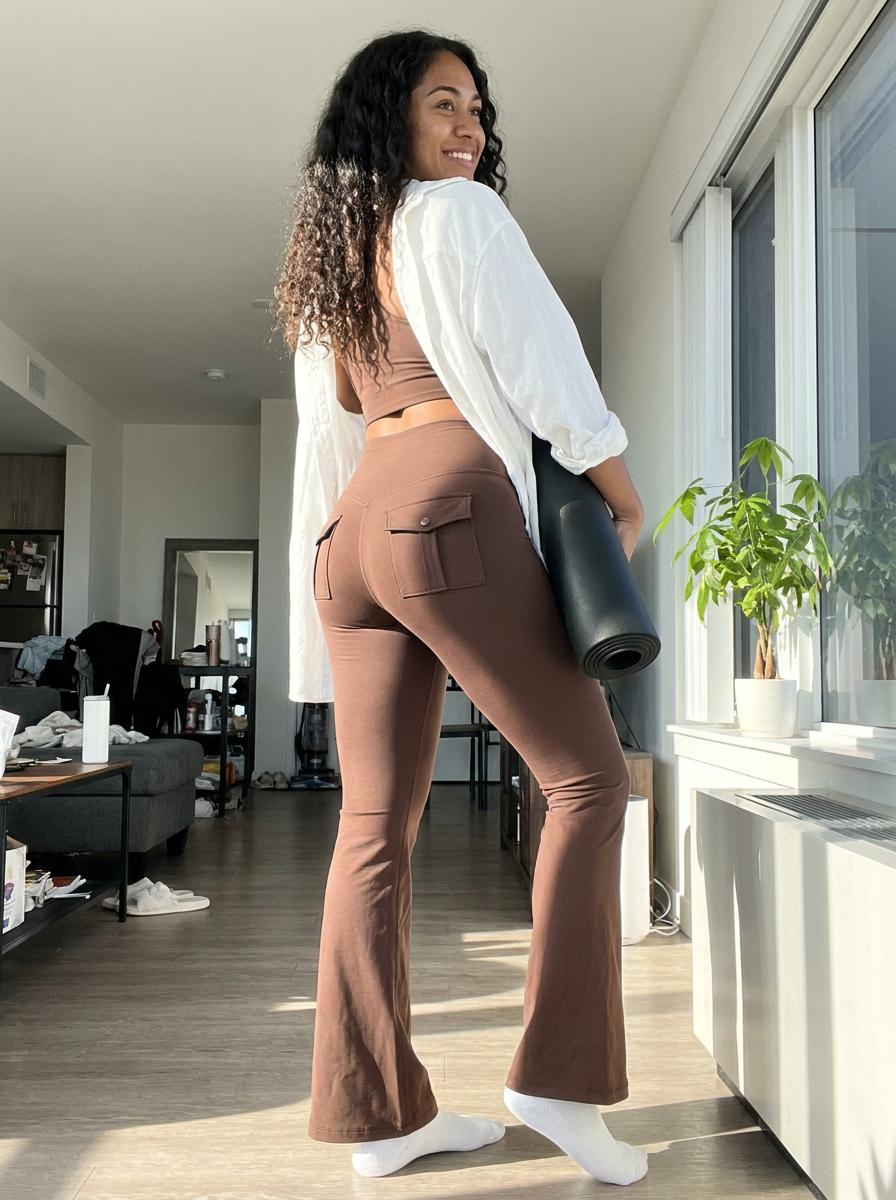 Riley High-Rise Flare Leggings – how it looks worn