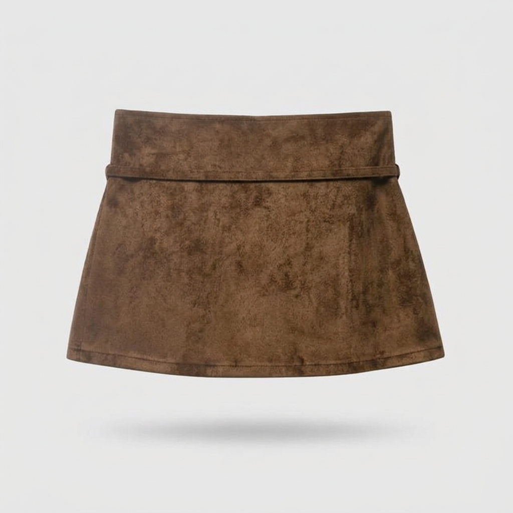 Bronwyn Suede Mini Skirt - Brown - back
