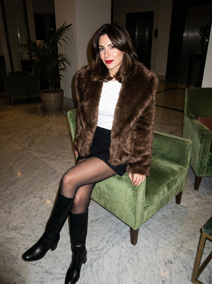 Greta Shaggy Faux Fur Jacket – how it looks worn