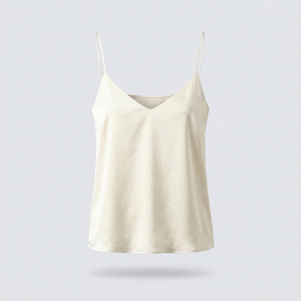 Celeste Satin Cami Top - Ivory - front