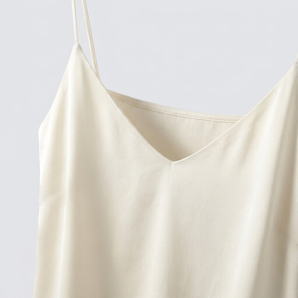 Celeste Satin Cami Top - Ivory - detail
