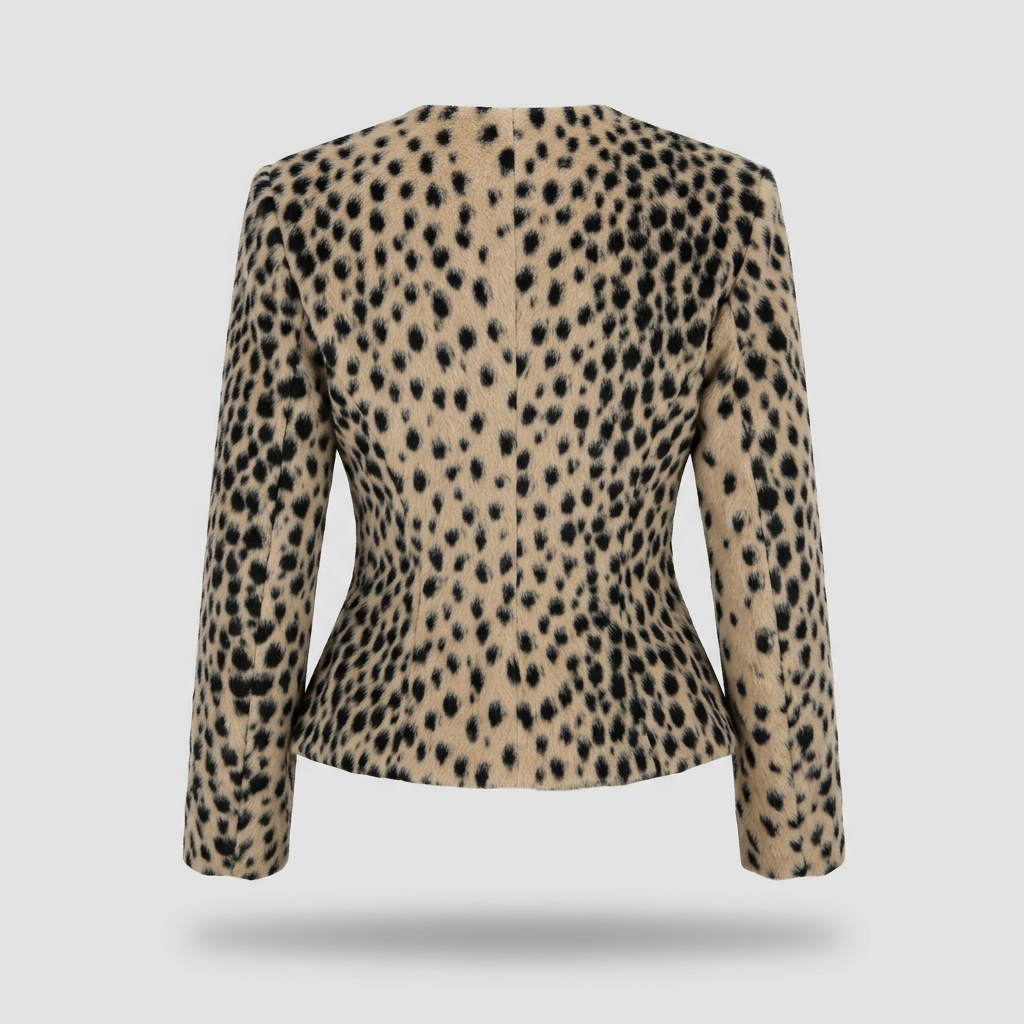 Colette Cheetah Plush Jacket - Cheetah - back