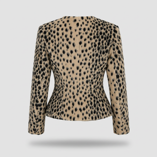 Colette Cheetah Plush Jacket - Cheetah - back