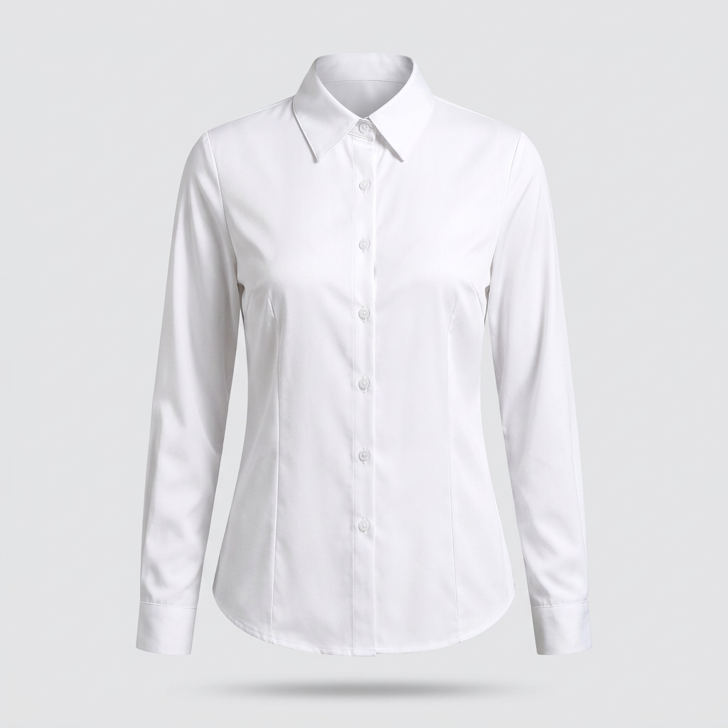 Elise Classic Fitted Shirt - White - front