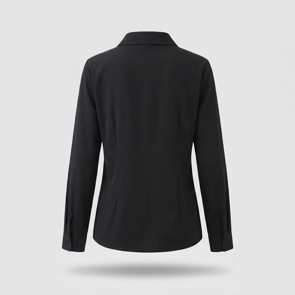 Elise Classic Fitted Shirt - Black - back