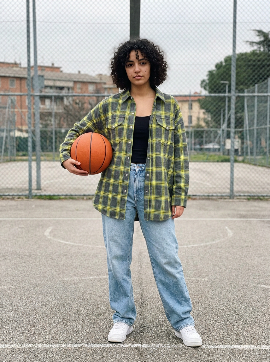Frankie Oversized Plaid Flannel Shirt – how it looks worn