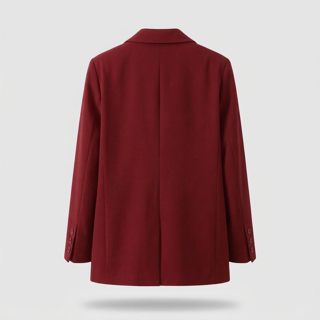 Harper Single-Breasted Blazer - Bordeaux - back