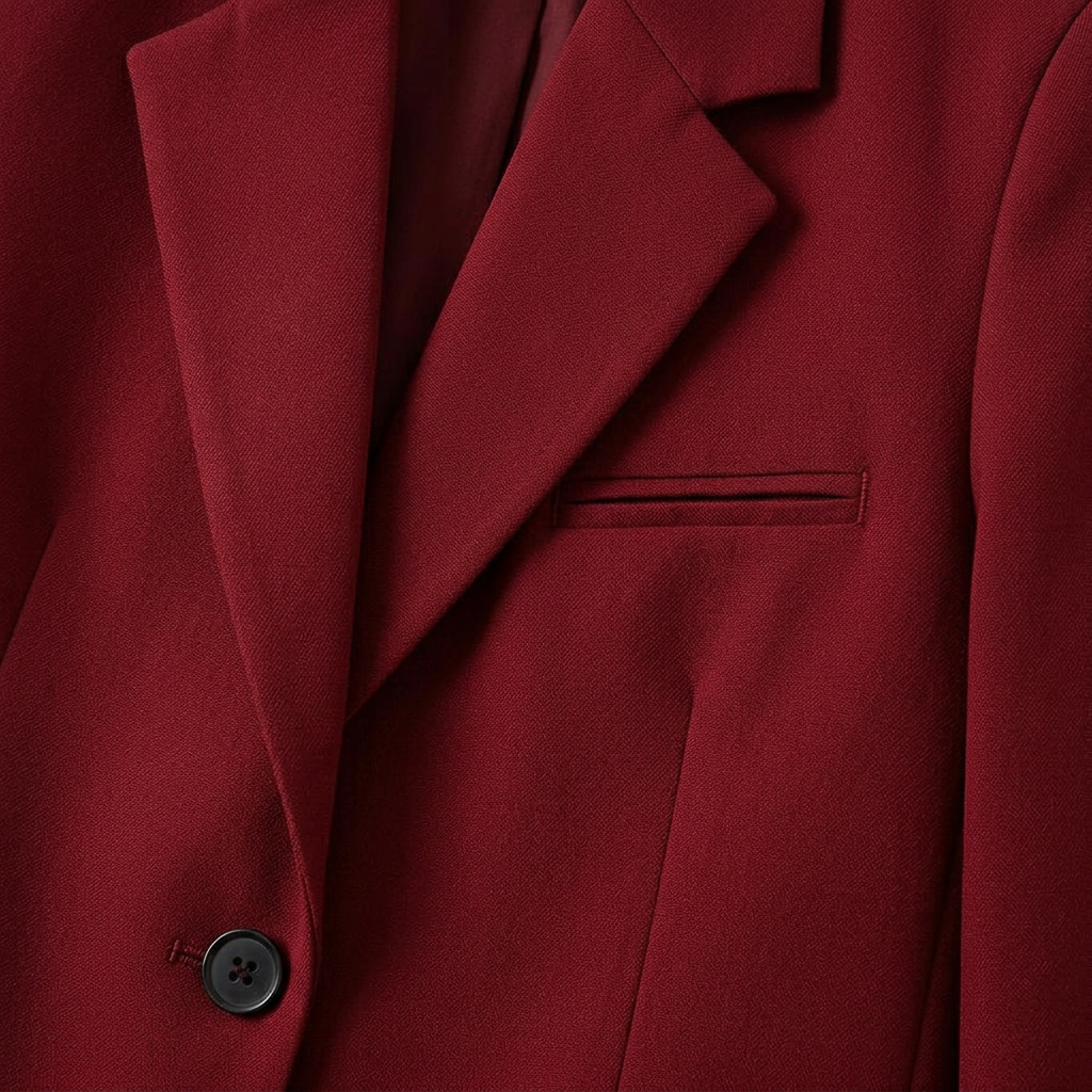 Harper Single-Breasted Blazer - Bordeaux - detail