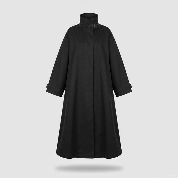 Hollis Stand-Collar Maxi Trench Coat