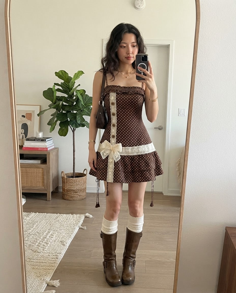 Coralie Polka Dress – how it looks worn