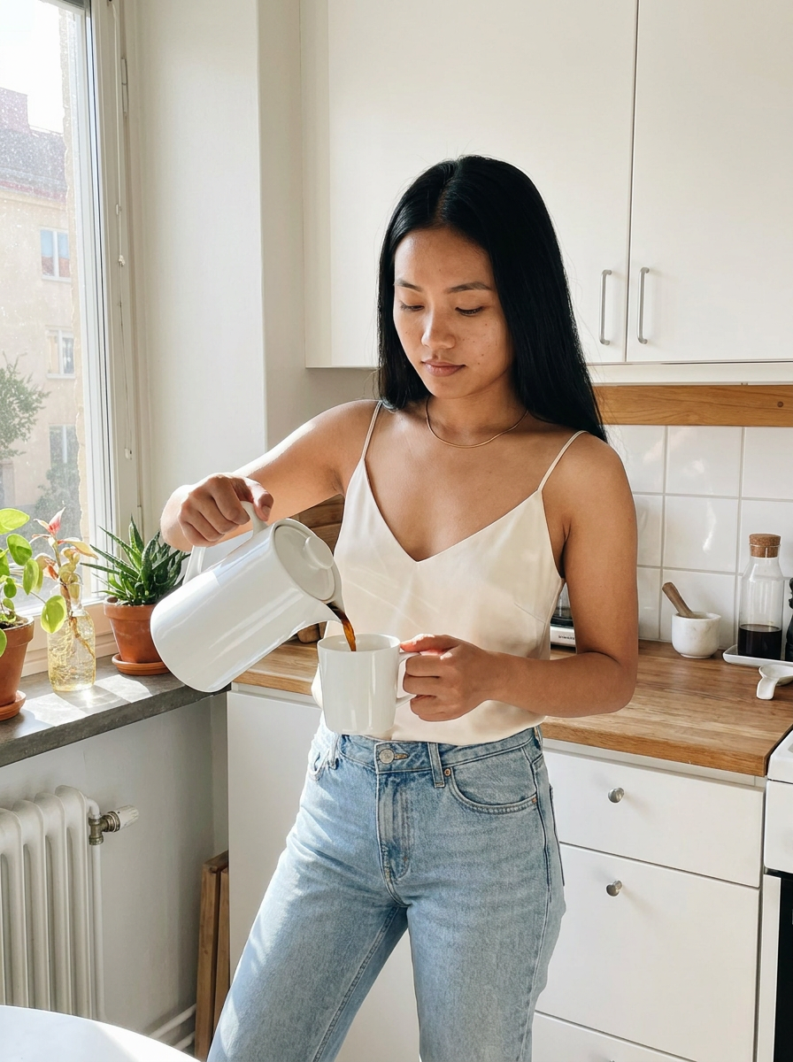 Celeste Satin Cami Top – how it looks worn