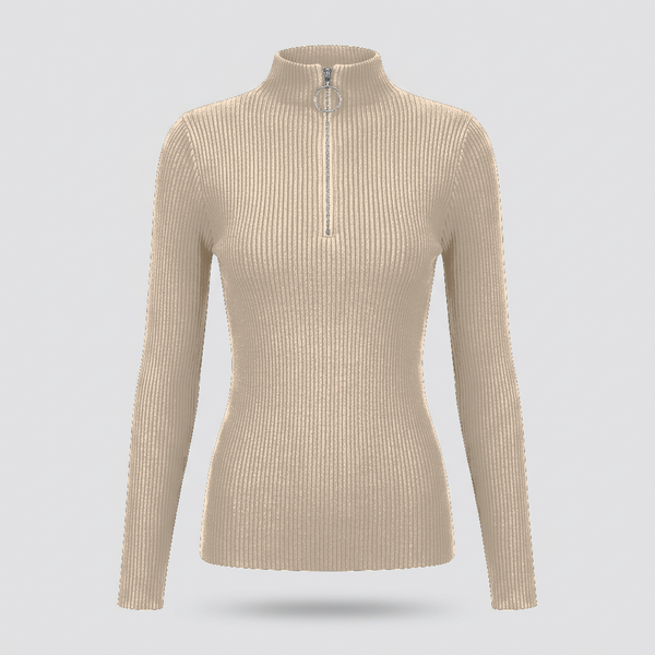 Ivy Ribbed Half-Zip Sweater