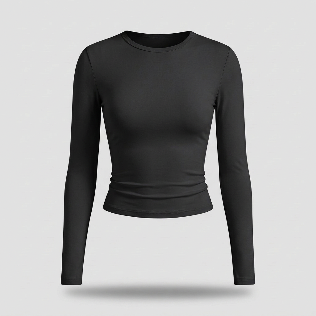 Linnea Long Sleeve Tee - Black - front