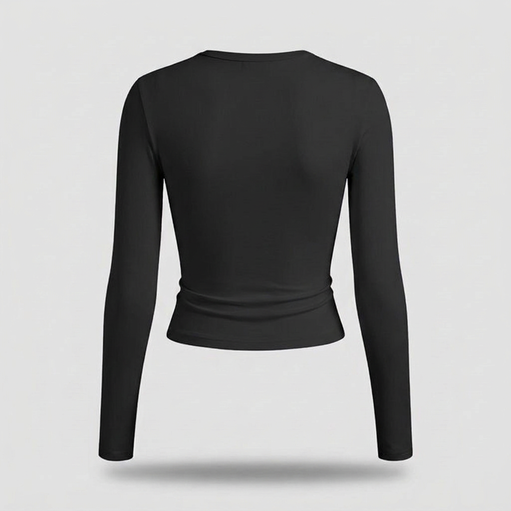 Linnea Long Sleeve Tee - Black - back