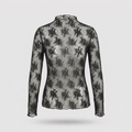 Liora Sheer Lace Mock-Neck Top - Black - front