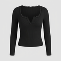 Lottie Lace-Trim Henley Top
