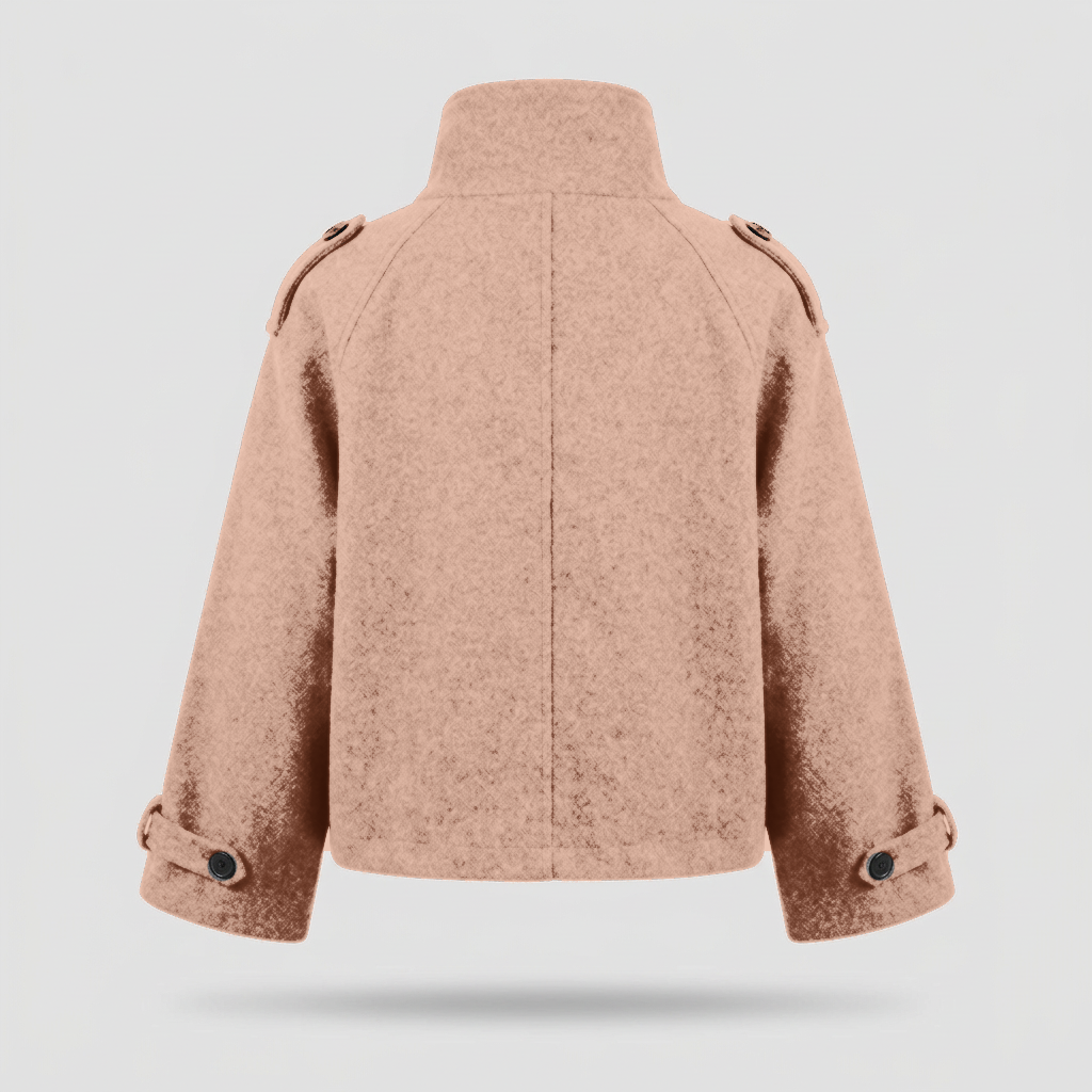 Margaux Funnel-Neck Jacket - Camel - back