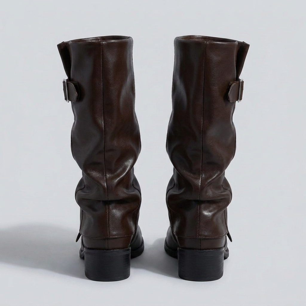 Ravenna Biker Boots - Brown - back