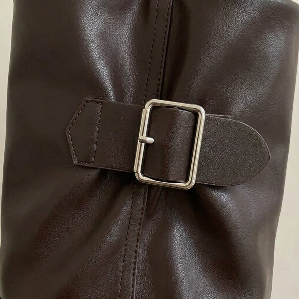 Ravenna Biker Boots - Brown - detail