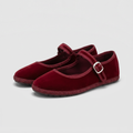 Romy Velvet Mary Jane Flats