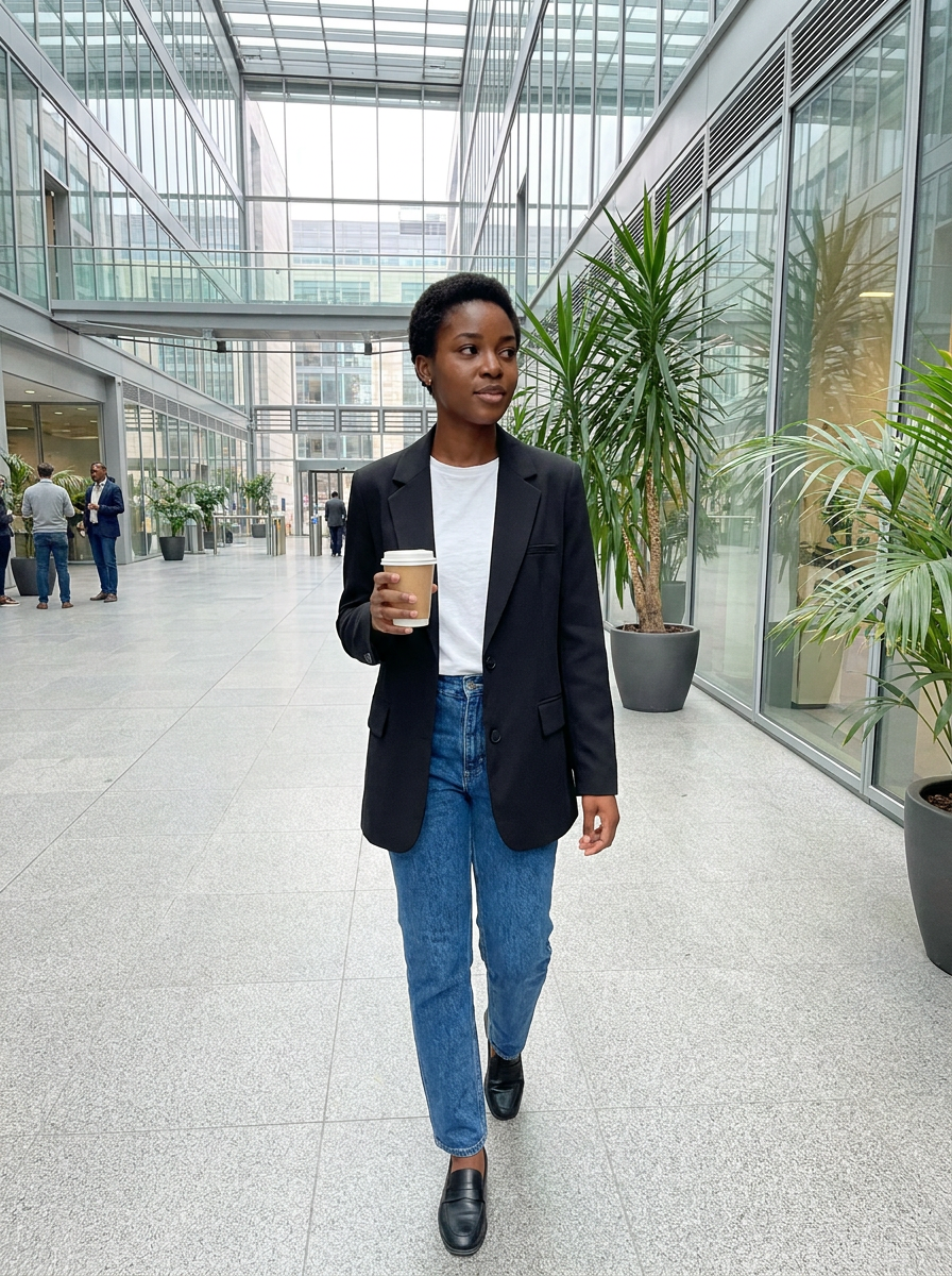 Harper Single-Breasted Blazer – how it looks worn