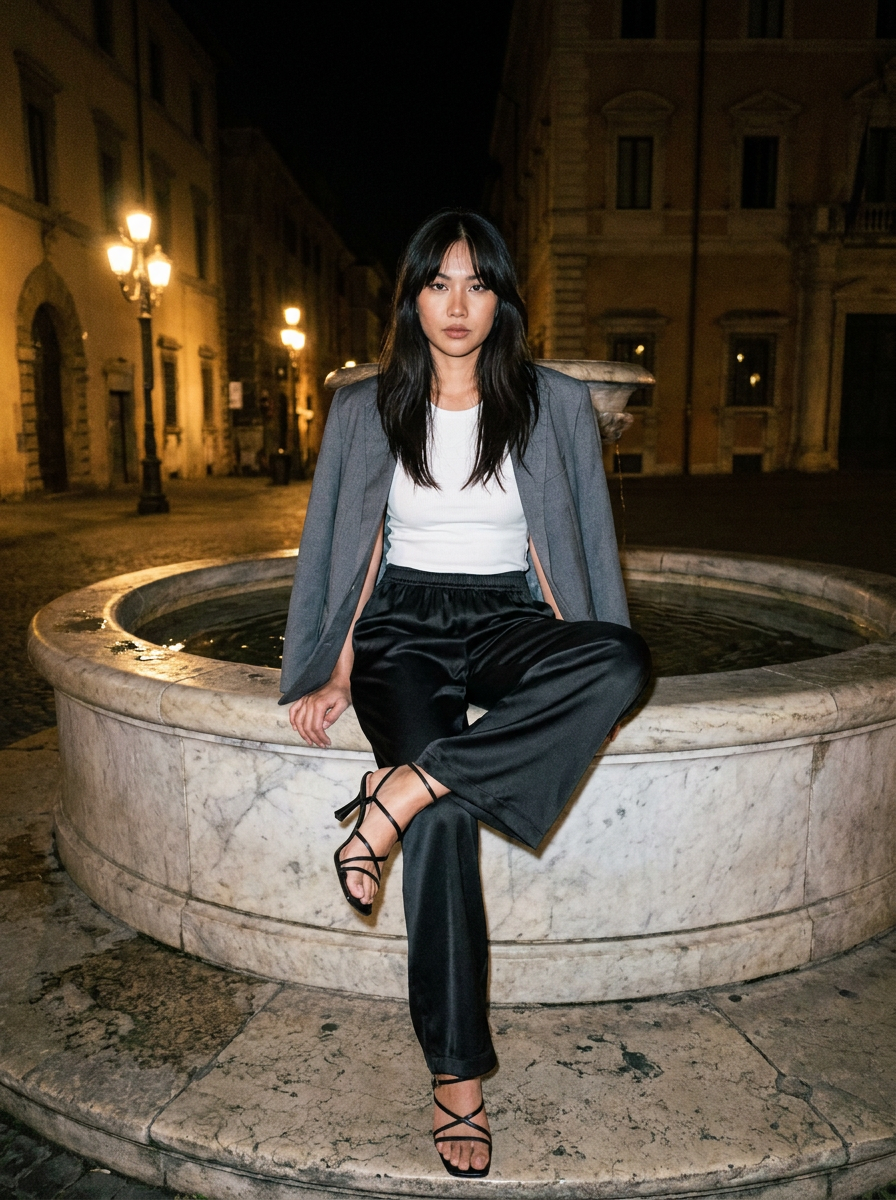 Estelle Satin Wide-Leg Pants – how it looks worn