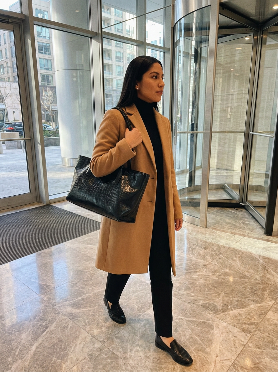 Noa Croc-Embossed Shoulder Tote – how it looks worn