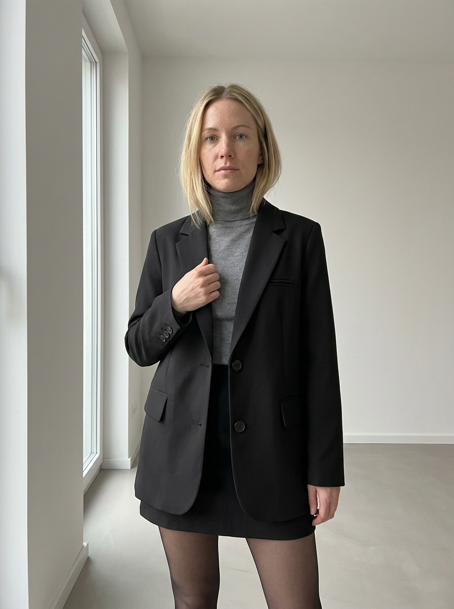Harper Single-Breasted Blazer – how it looks worn