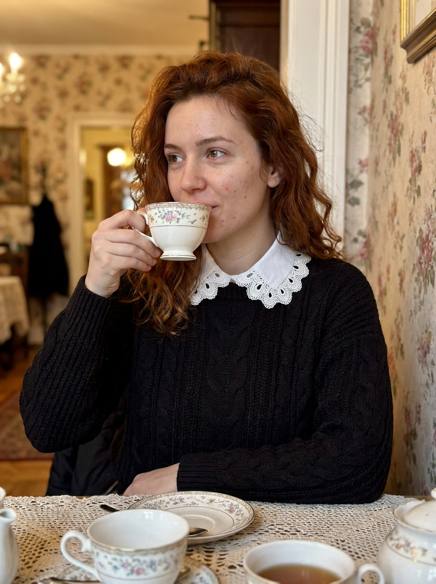 Pia Detachable Peter Pan Collar – how it looks worn