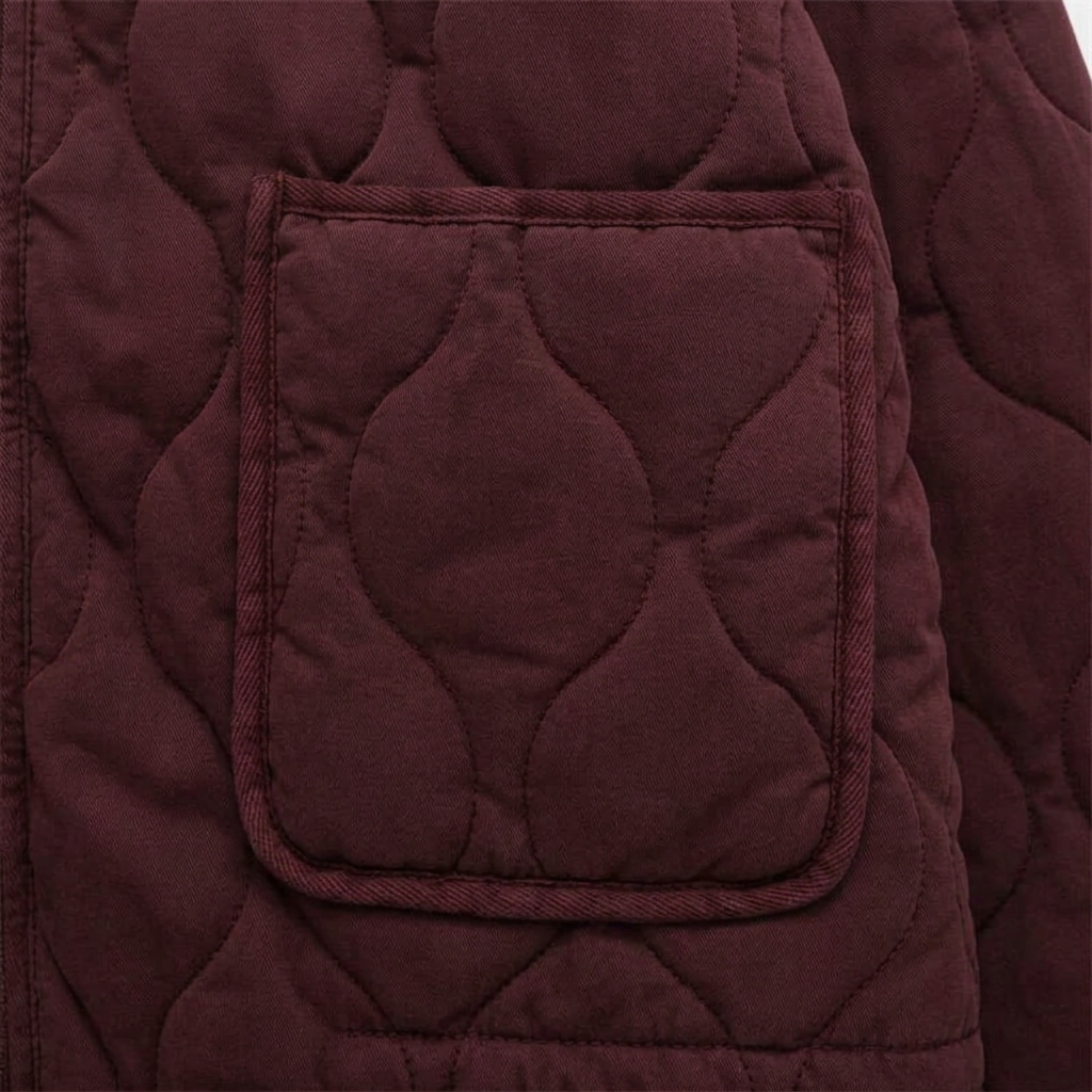 Tamsin Quilted Liner Jacket - Burgundy - detail