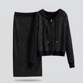 Vesper Rhinestone Knit Twinset - Black - front