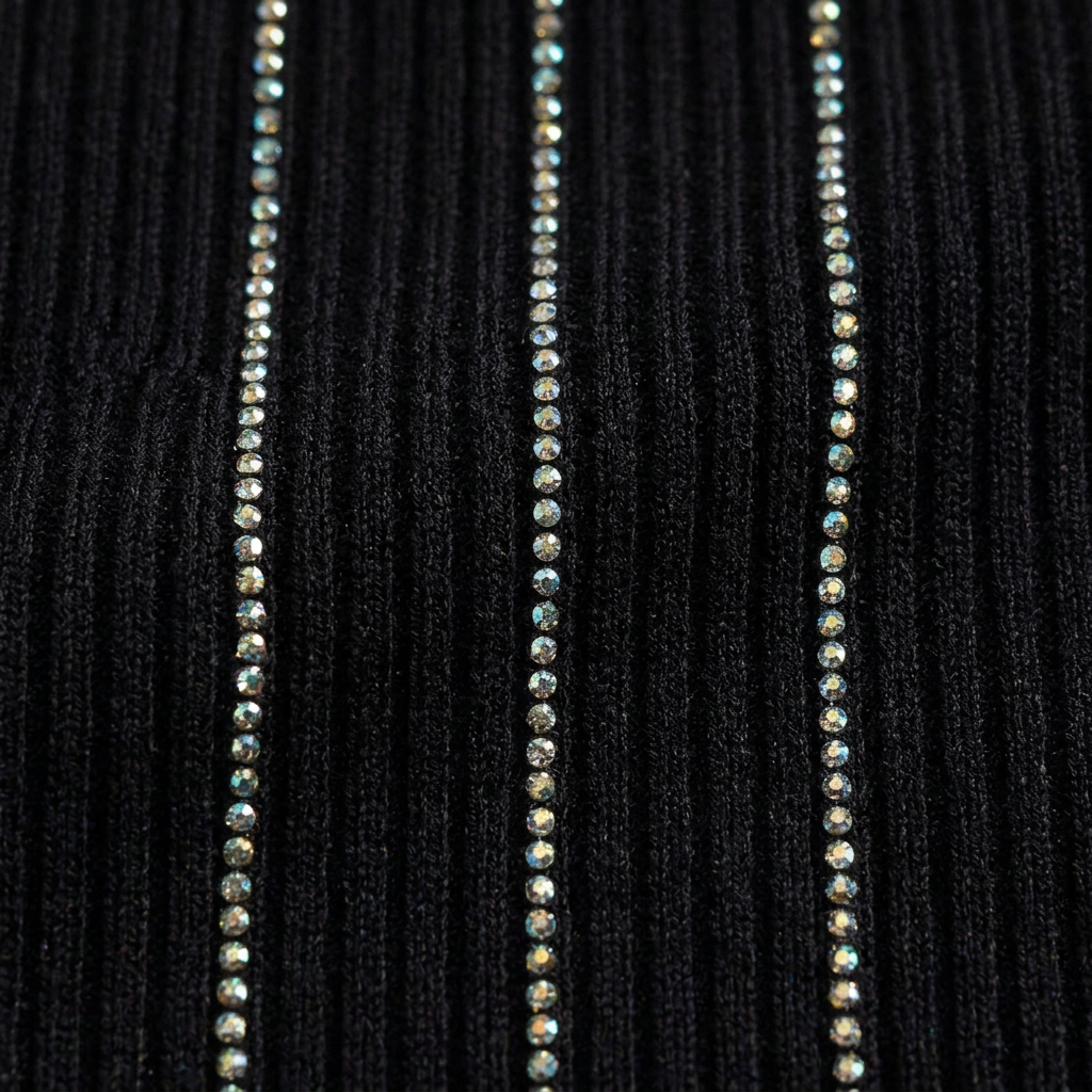 Vesper Rhinestone Knit Twinset - Black - detail