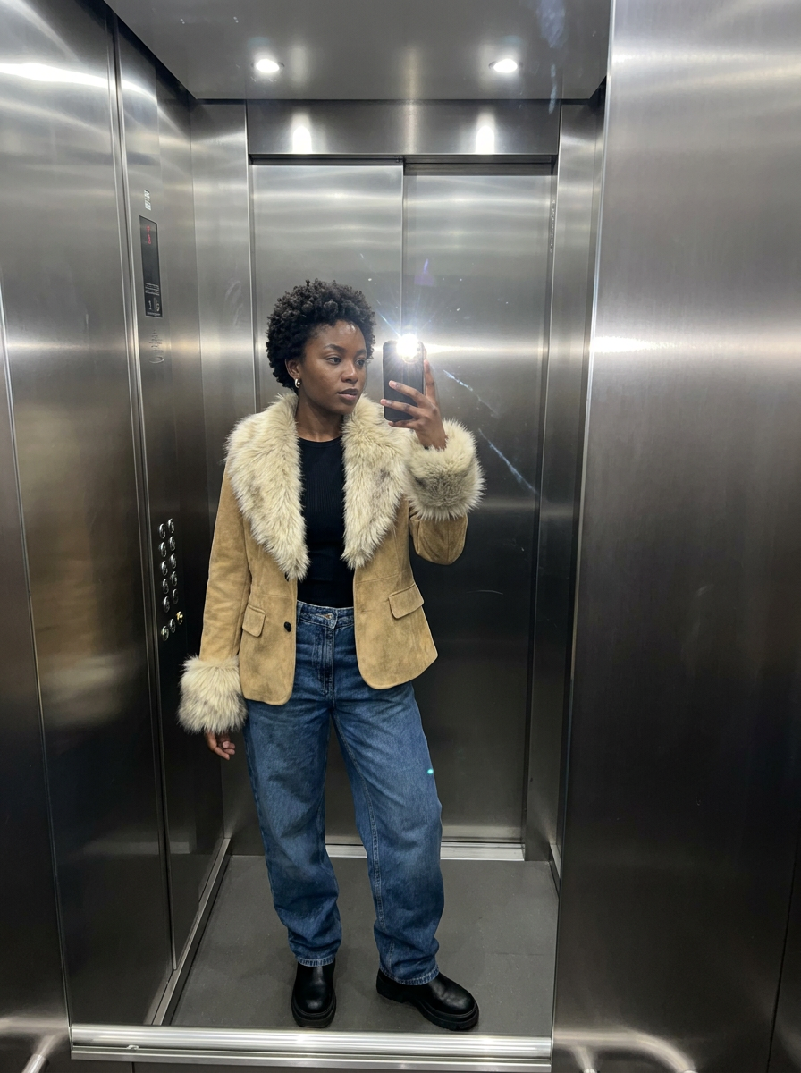 Cosima Faux Fur Jacket – how it looks worn