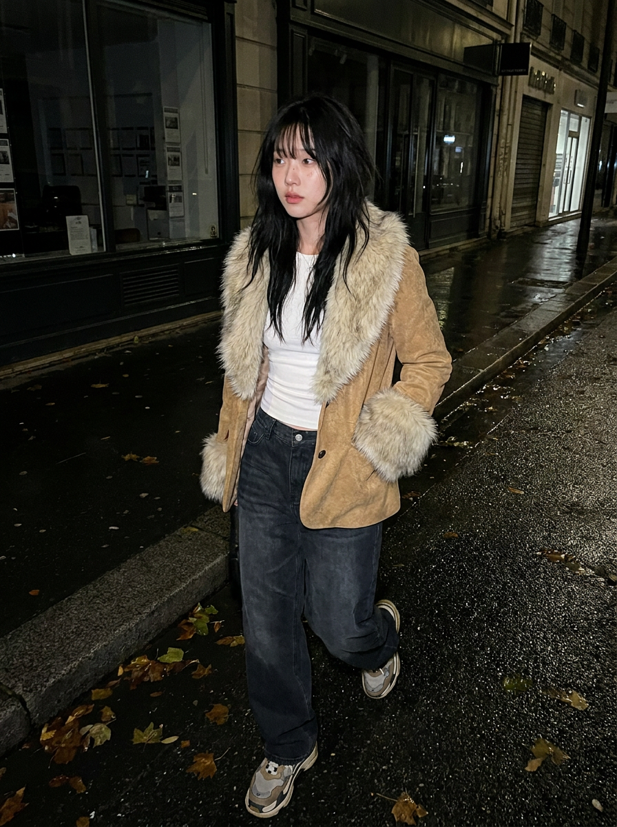 Cosima Faux Fur Jacket – how it looks worn