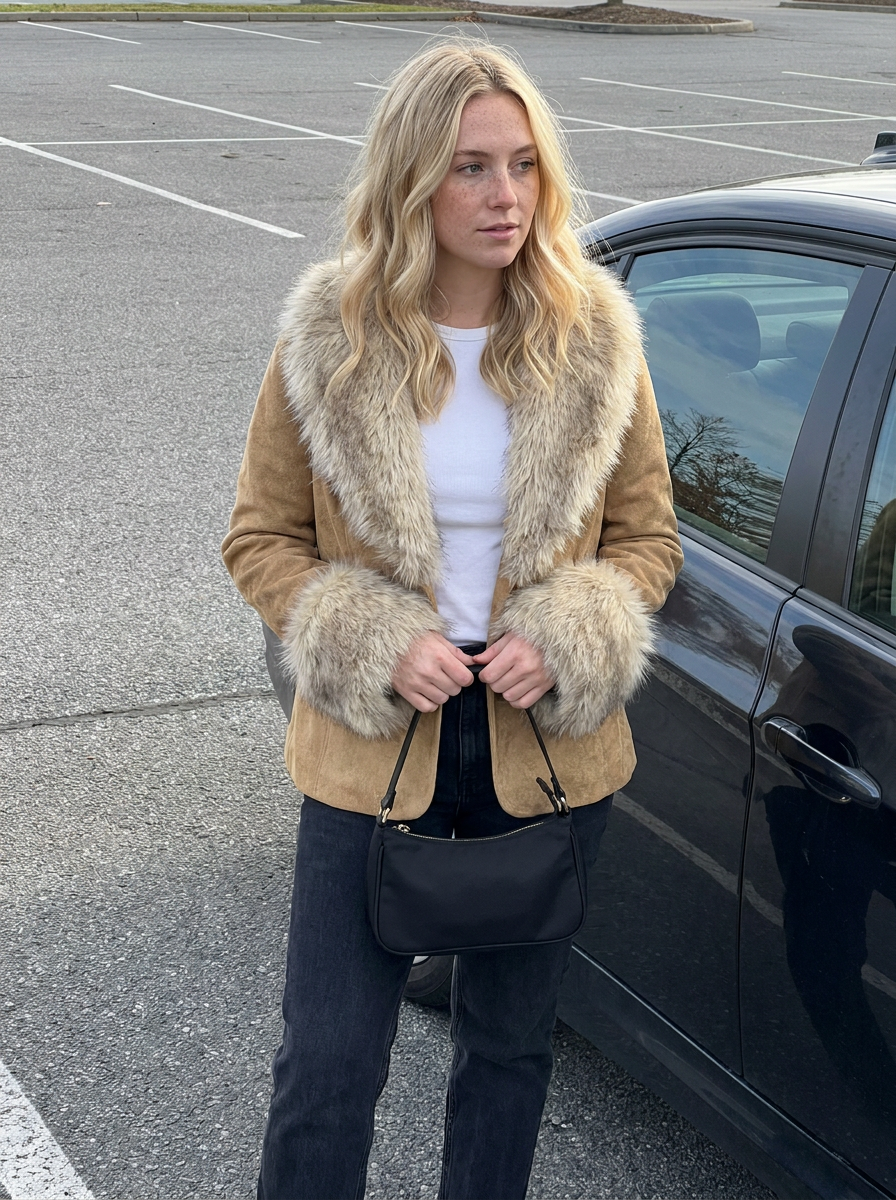 Cosima Faux Fur Jacket – how it looks worn
