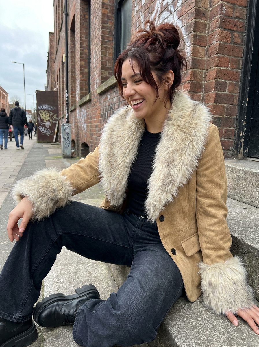 Cosima Faux Fur Jacket – how it looks worn