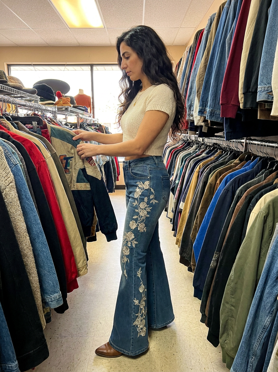 Delphine Rose Flare Jeans – how it looks worn
